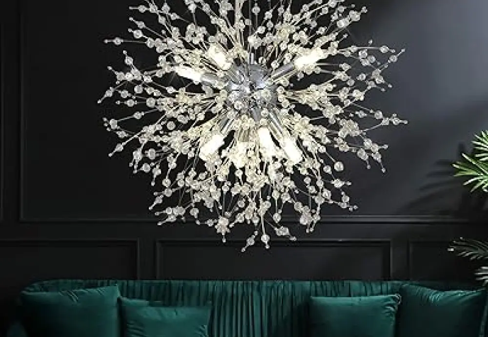 crystal and bronze chandelier